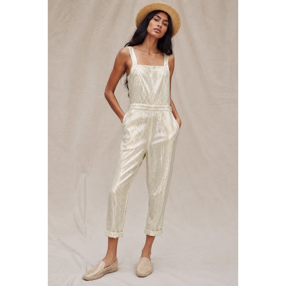 Jens Pirate Booty Jumpsuit Wonderland Adventure XS Cotton Lurex Metallic Ivory